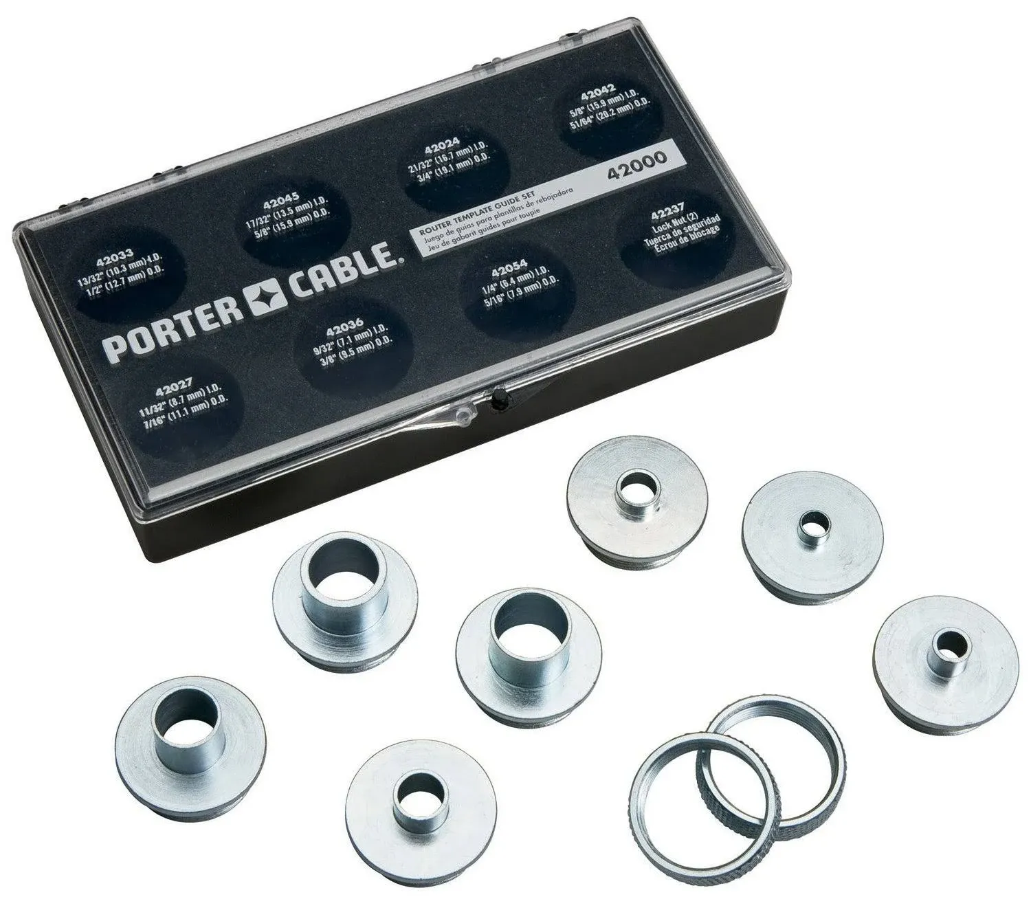 Porter-Cable 42000 9-Piece Template Guide Kit