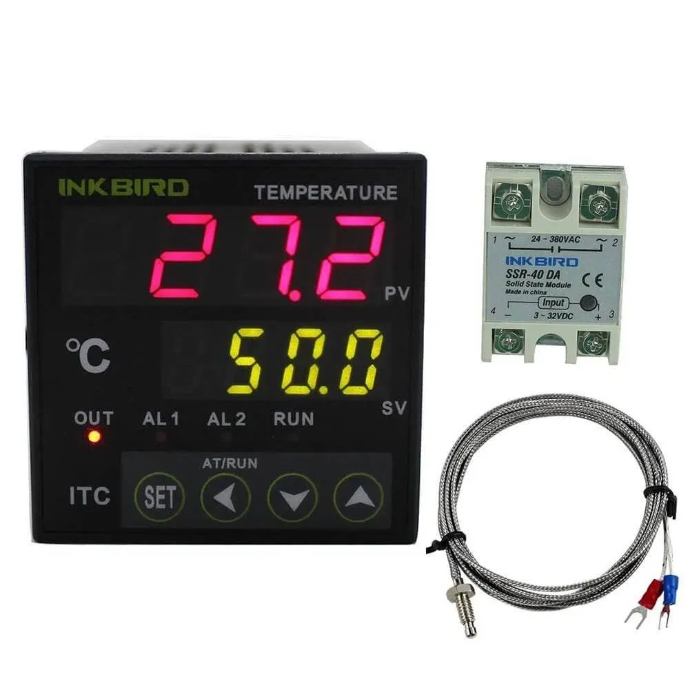 240V Digital Thermostat PID Temperature Controller ITC-100RH PT100 Heater Fan US