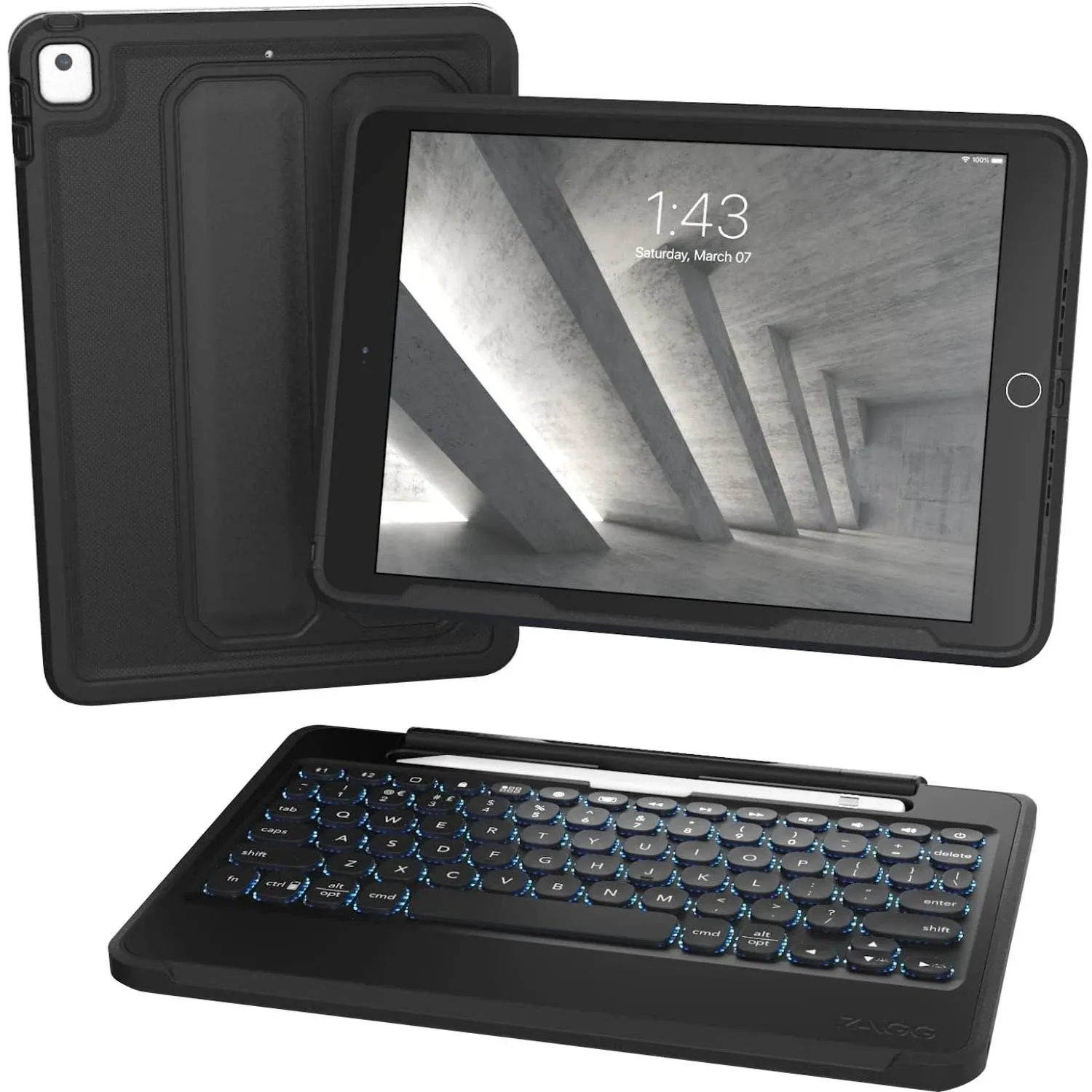 Zagg Keyboard Rugged Book for 10.2" Apple iPad (Black)