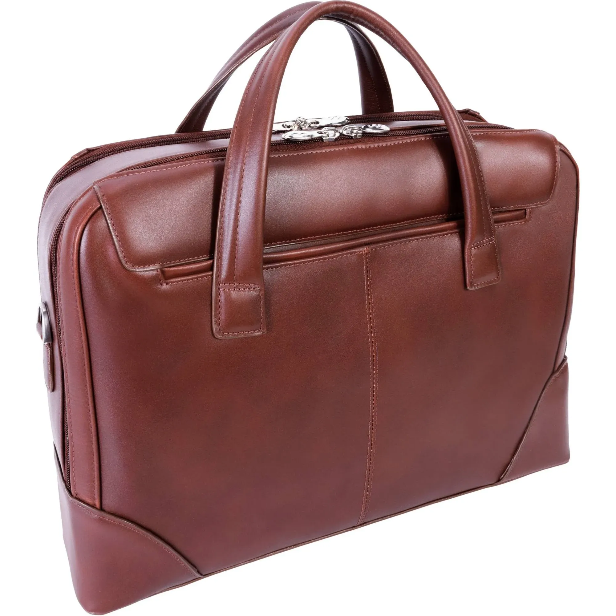 McKlein USA Harpswell 17&quot; Leather Dual Compartment Laptop Briefcase Assorted Colors