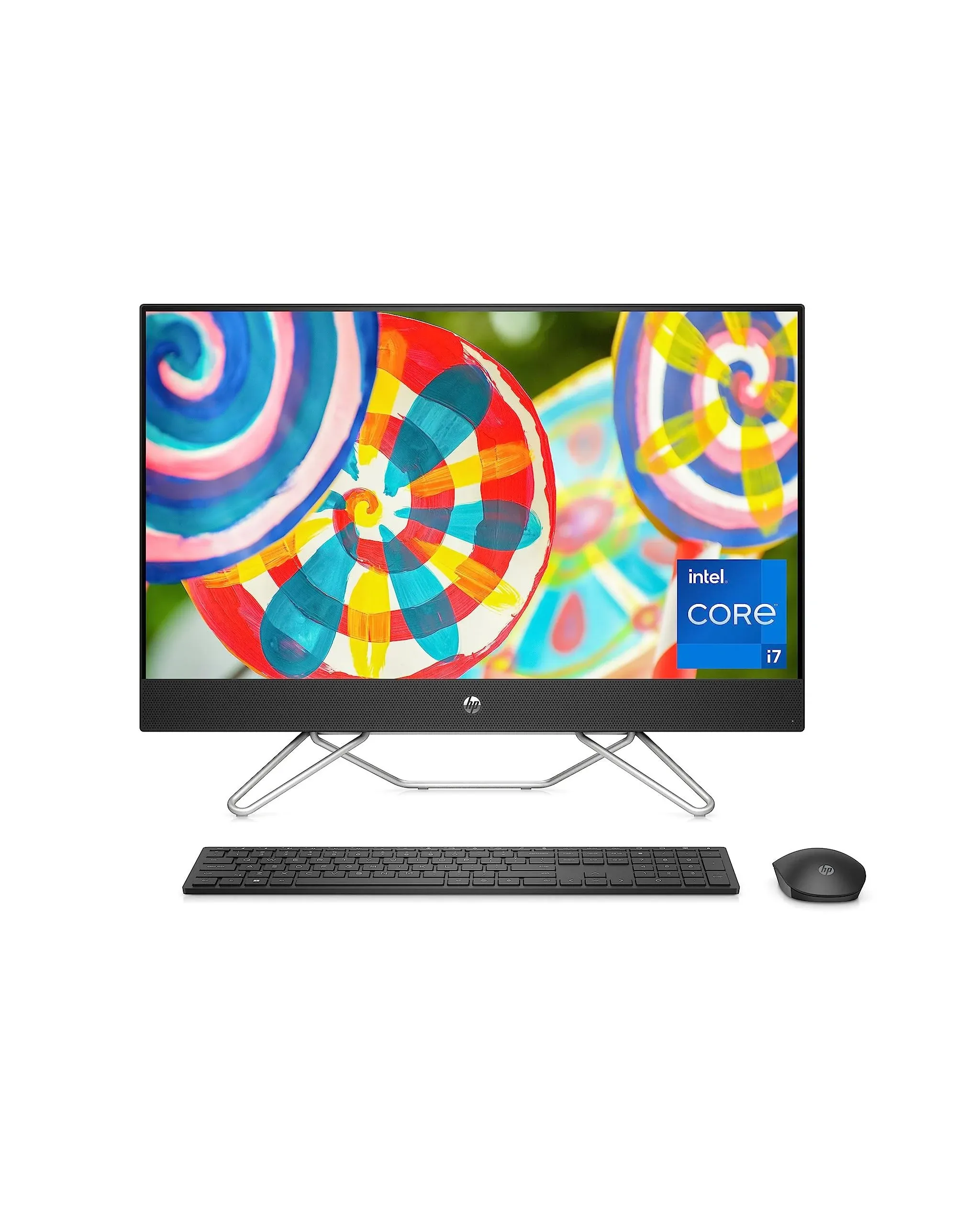 HP All-in-One Bundle PC, 27" FHD Micro-Edge Display, 12th Generation Intel Core i7 Processor, Iris X Graphics, 12 GB RAM, 256 GB SSD+1 TB, Windows 11 Pro OS, Wi-Fi (27-cb1072, 2022)