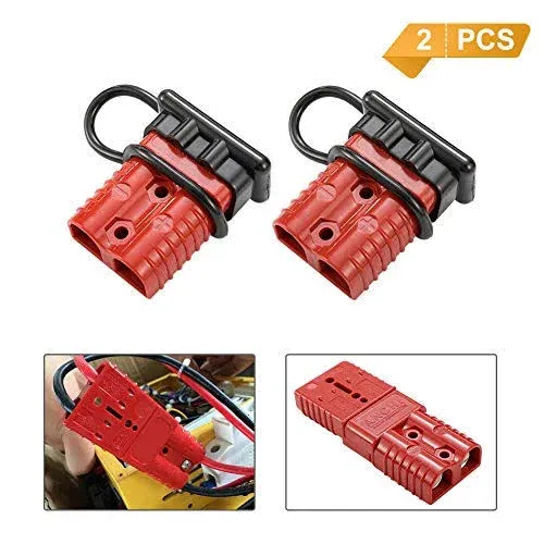 BUNKER INDUST 175A 1/0AWG Battery Quick Connect Wire Harness Plug Kit Battery Cable Quick Connect Disconnect Plug for Winch Auto Car Trailer Driver Electrical Devices,2 Pcs,Red