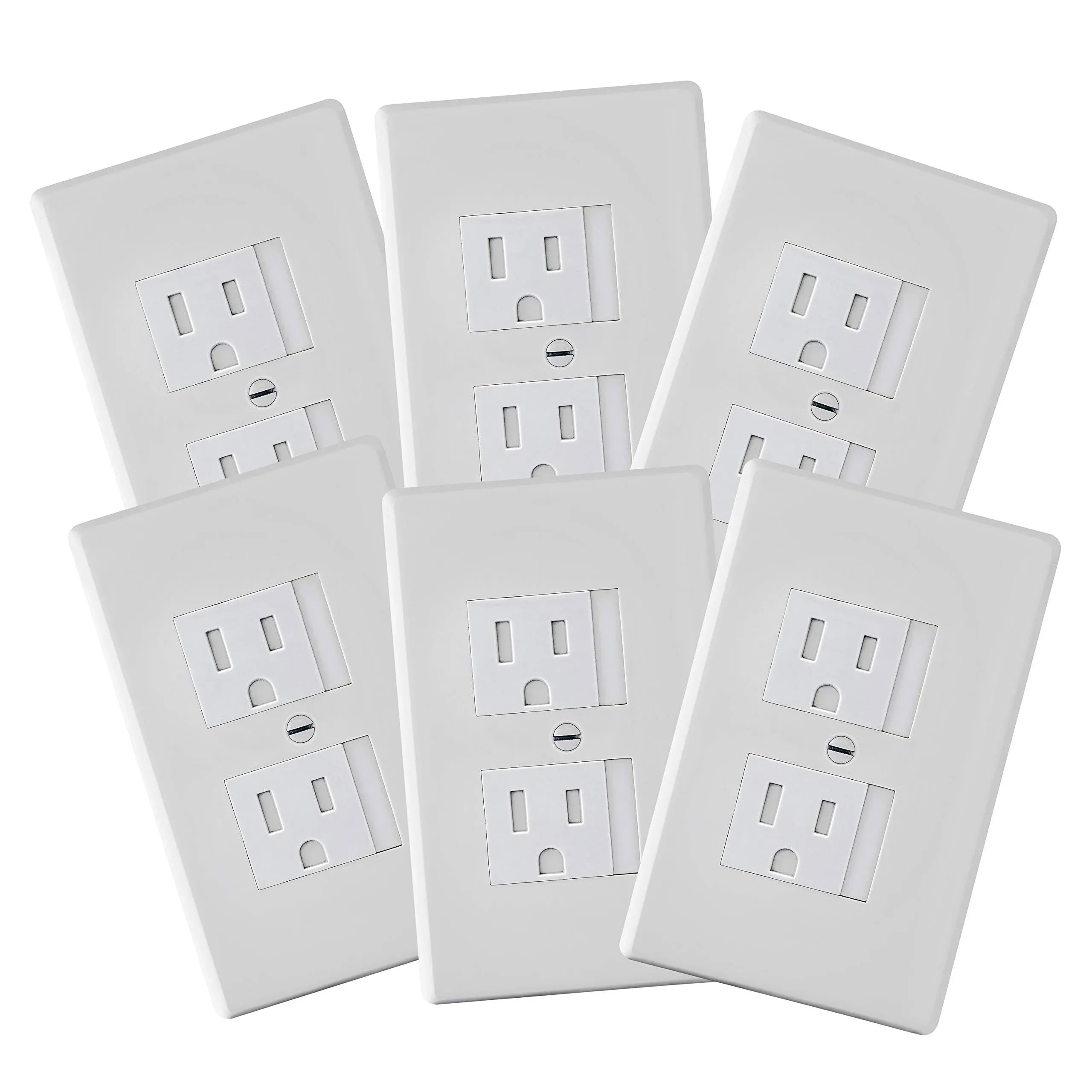 6-Pack  Self-Closing Outlet Covers (For Center Screw Outlets Only) - An 