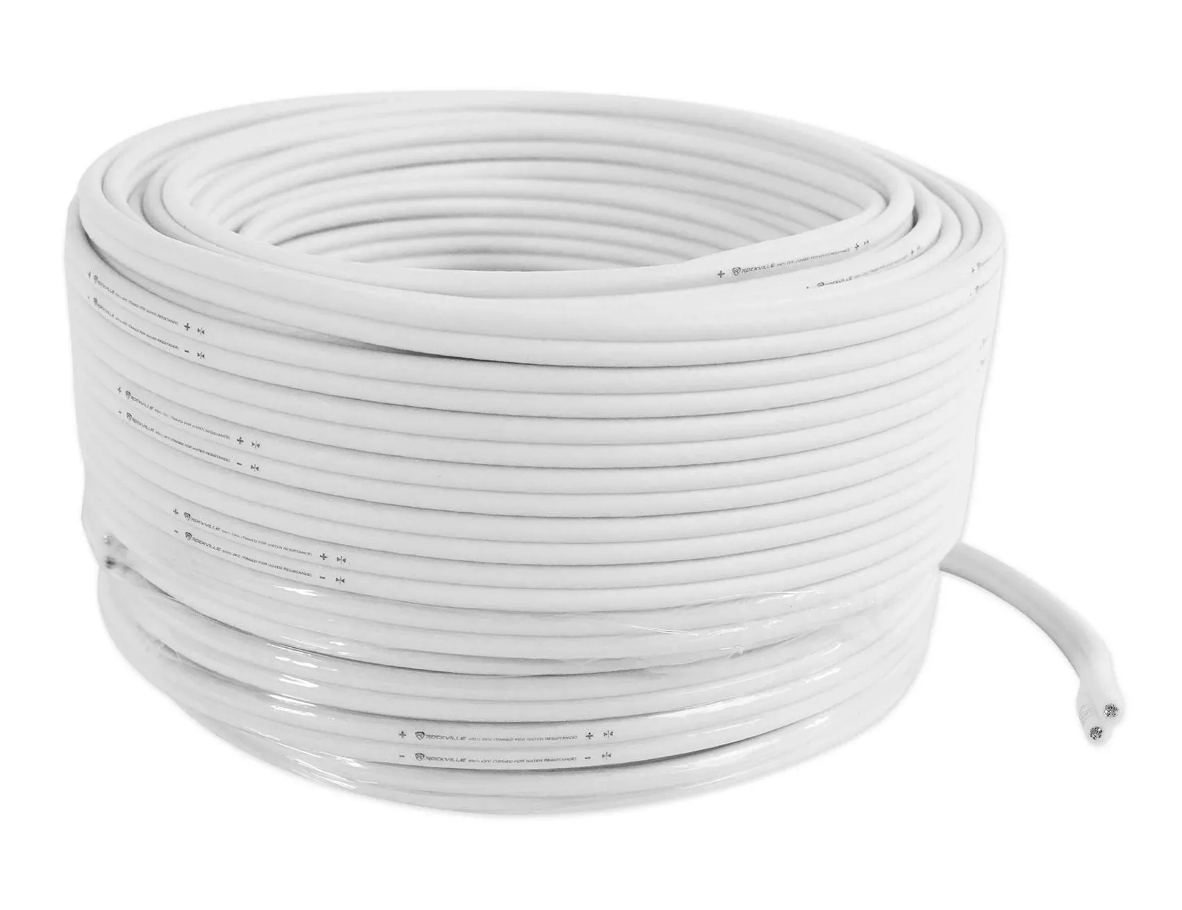 Rockville MARINE 14G100 OFC 14 Gauge 100 Foot 100% Copper Speaker Wire White