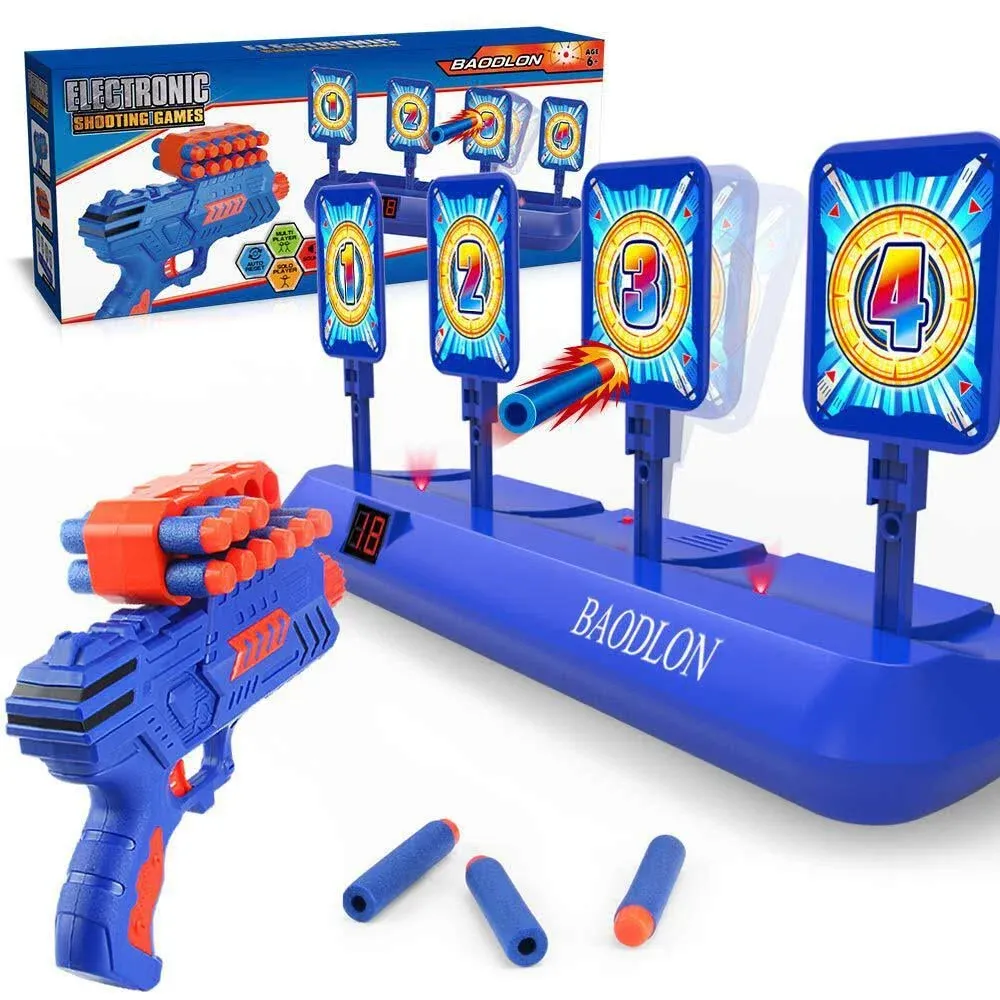 BAODLON Digital Shooting Targets with Foam Dart Toy Gun, Electronic Scoring Auto ...