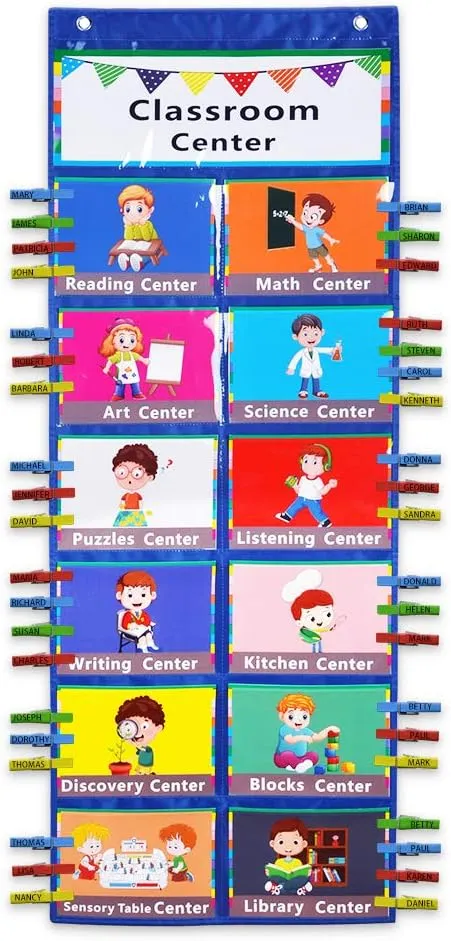 Classroom Center Pocket Chart,Classroom Management Pocket Chart,Classroom Course Tracking Pocket Charts,Classroom Track Pocket Chart