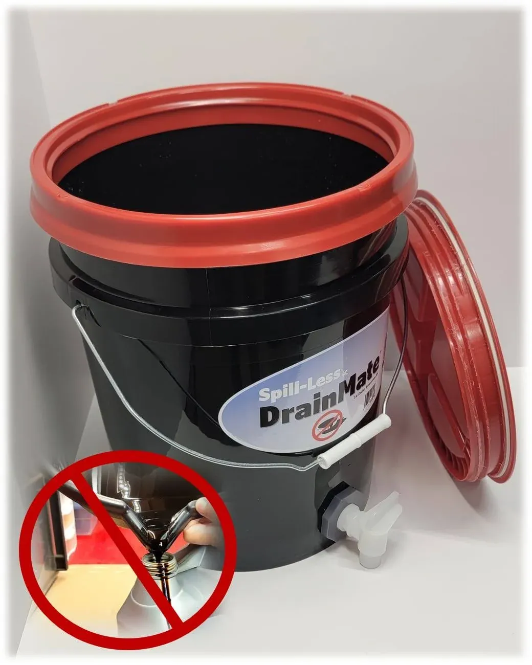 20 Quart Oil Draining Container Oil Drain Pan Spill-Less DrainMate