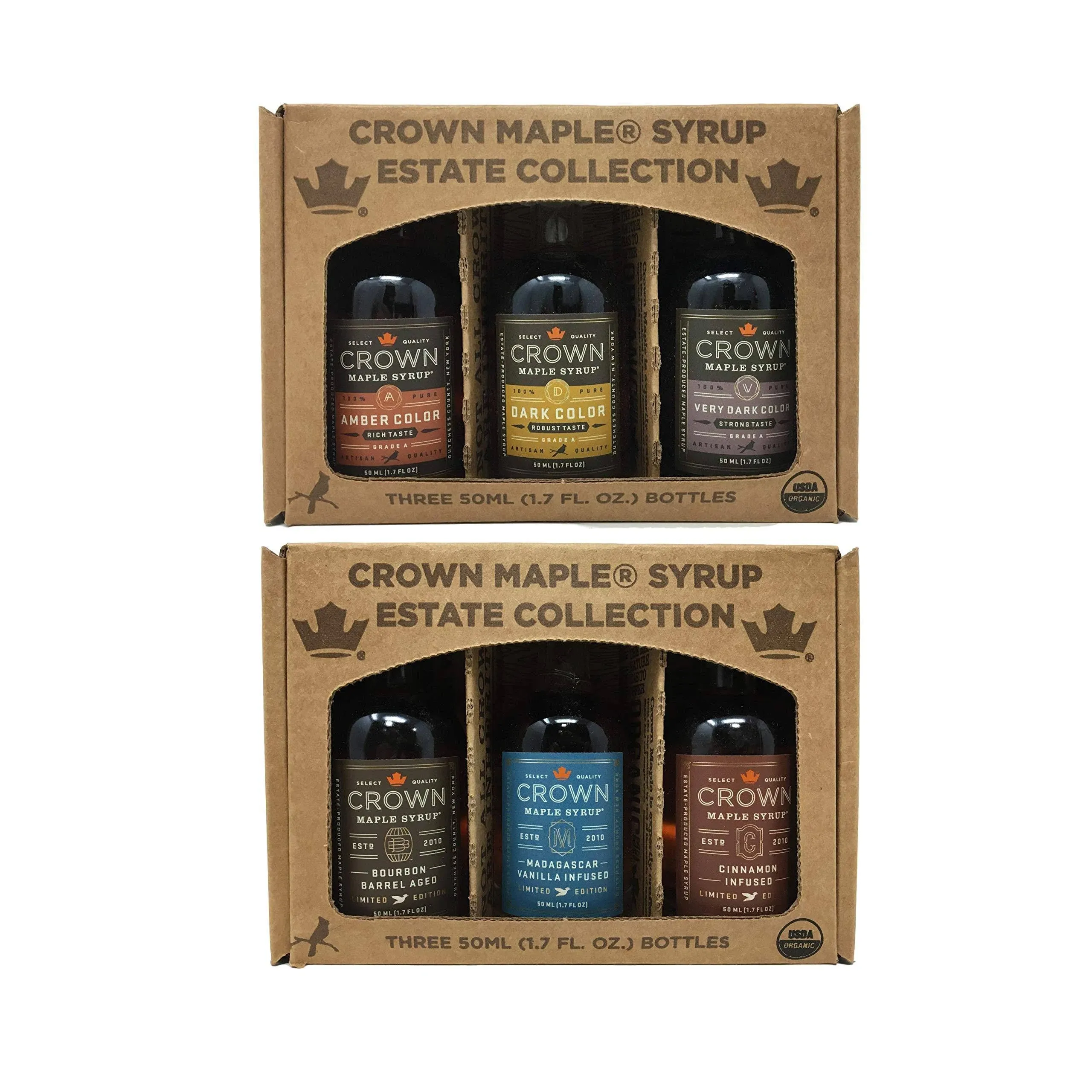 Crown Maple Syrup Sampler - Classic Trio Maple Syrup Collection and Infused Pure ...