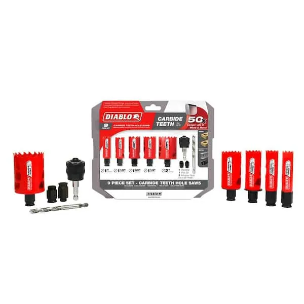 Diablo Tools DHS09SGPCT 9 pc Carbide General Purpose Hole Saw Set