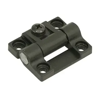 Southco E6-10-301-20 Series Adjustable Torque Position Control Hinge with Holes, Acetal Copolymer, 1.69" Leaf Height, 6.99 in-lbf Symmetric Torque, Black, Pack of 1