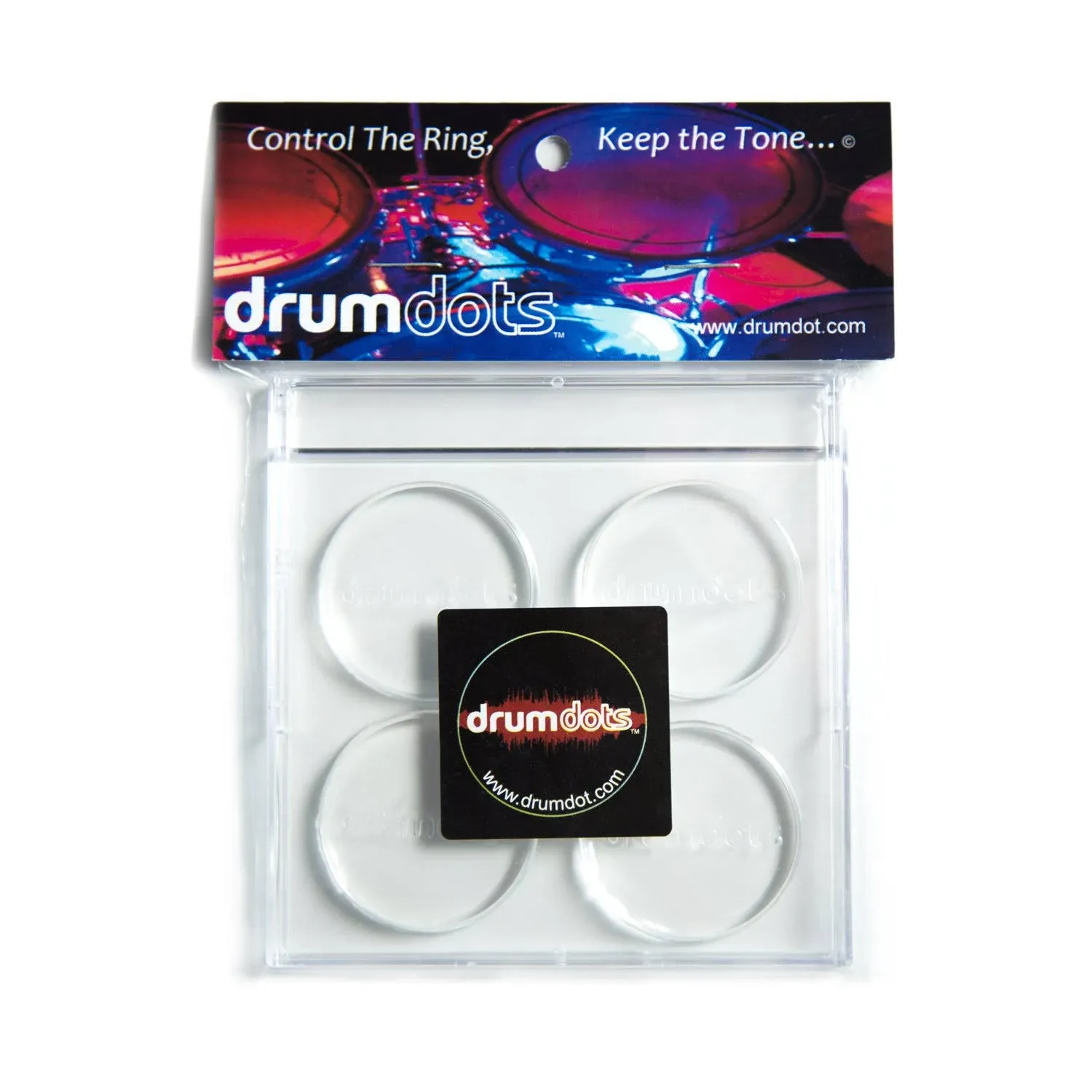 DRUMDOTS Drum Dots ORIGINAL Clear Damper Pads - Pack of 4