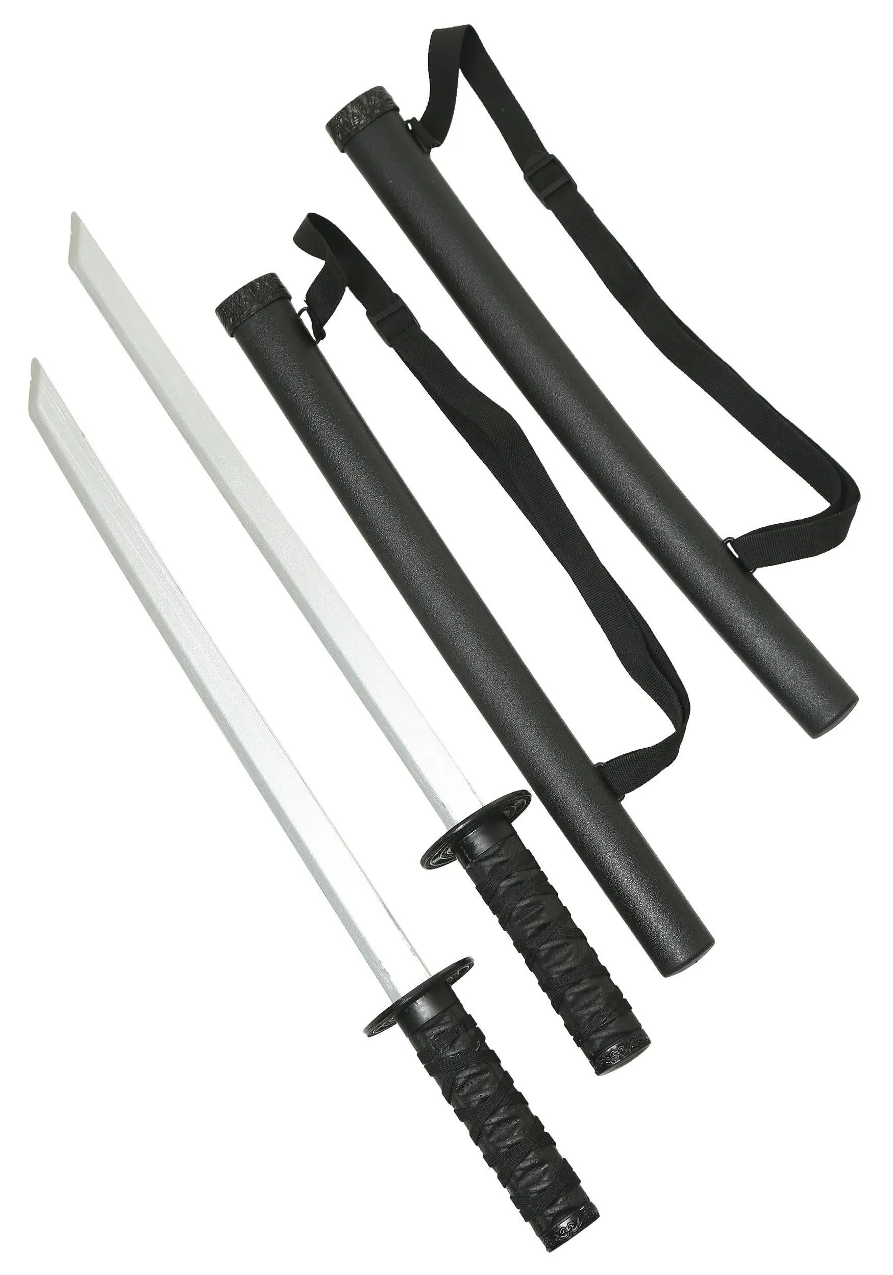 Two Sword Ninja Set - Toy Swords with Scabbards and Adjustable Straps, Complete Costume Accessory for Ages 14+