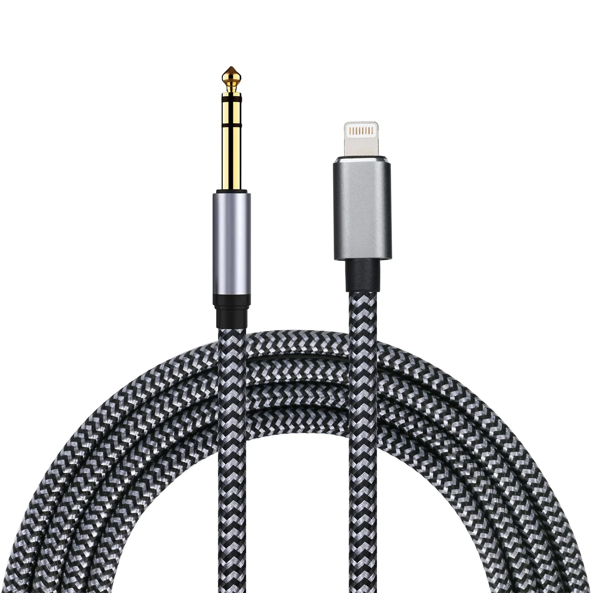 Lightning to 6.35mm 1/4 inch TRS Audio Stereo Cable for iPhone 14/13/12/XS/XR/8/7/iPad/iPod, Amplifier, Speaker, Headphone, Mixing Console 10 Feet