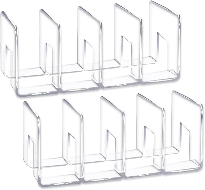 YAGELI Clear Acrylic Desk File Sorter Purse/Handbag Organizer Clutch Divider Mesh Folder Office Supplies Stand Bookshelf (3 Sections) (2Pack-4Sections)