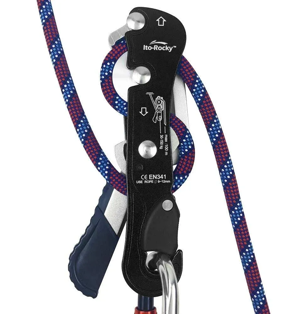 Ito Rocky Climbing Stop Descender Rappelling Anti-Panic Belay Devices for 9-12mm ...