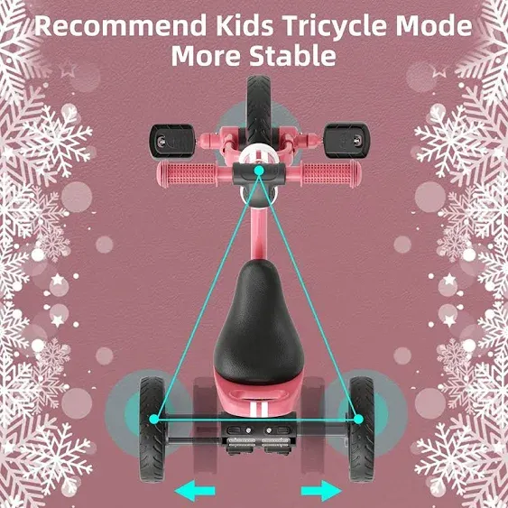 XJD 5-in-1 Toddler Bike for 1-4 Years Old Boys Girls Tricycles for Toddlers Kids Trikes for Balance Training Baby Bike Infant Trike