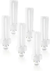 Circle (6 Pack) PLT-42W 841, 4 Pin GX24Q-4, 42 Watt Triple Tube, Compact Fluorescent Light Bulb