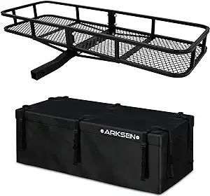 ARKSEN 60 x 20 Inch Angled Cargo Rack Carrier with 500D PVC Waterproof Cargo ...