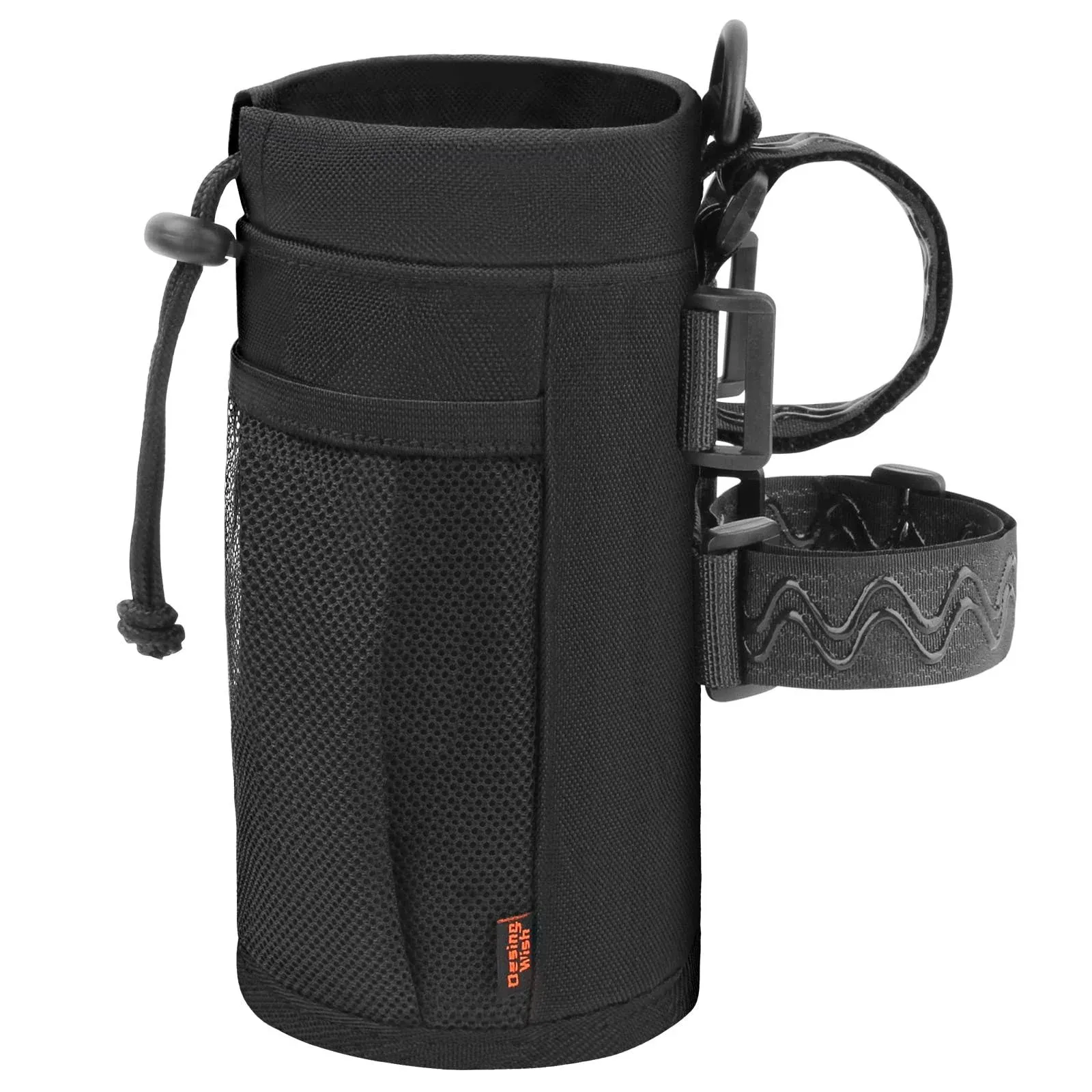 Desing Wish Bike Water Bottle Holder, 16-24oz Bike Cup Holder with Removable Non-Slip Straps Multiple Installation Methods Insulated Bike Bottle Holder for Mountain Bike, Road Bike, eBike, Scooter