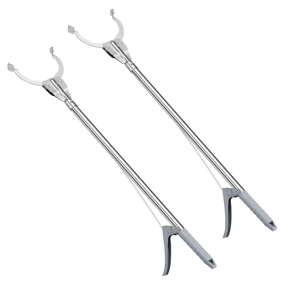 2pcs 36 inch Grabber Reach Tool Extender Picker Stainless Steel Gray