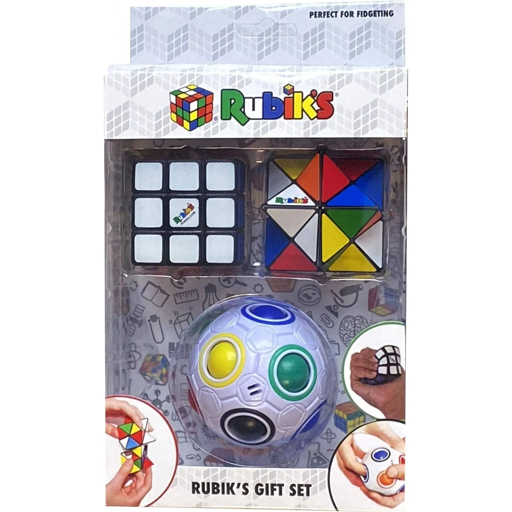 Rubiks 3 Piece Gift Set  Rainbow Ball  Squishy Cube  Magic Star