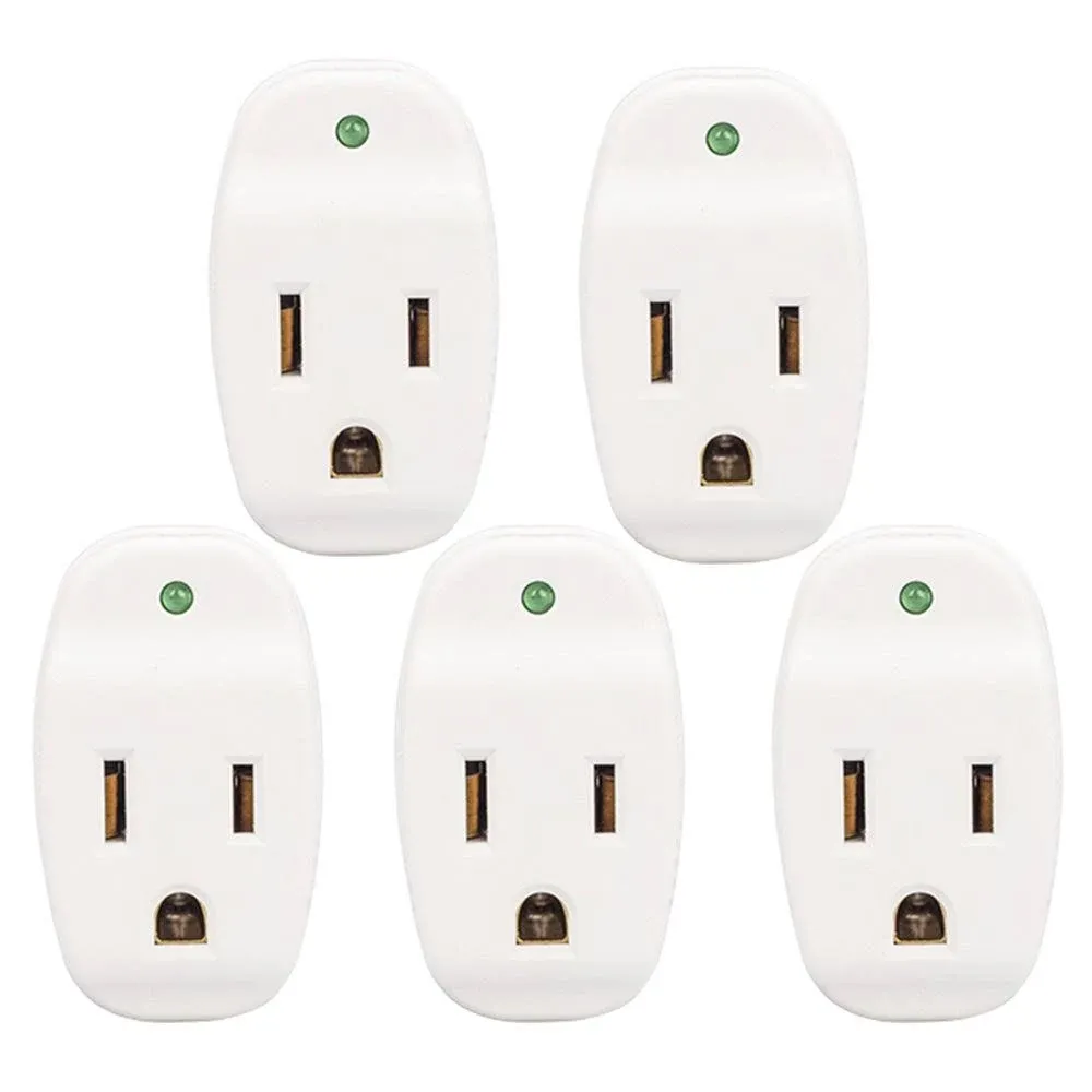 KMC Surge Tap Mini 5-Pack, 1-Outlet Grounded Surge Protector Adapter, 640 Joules, Power Plug Adapter