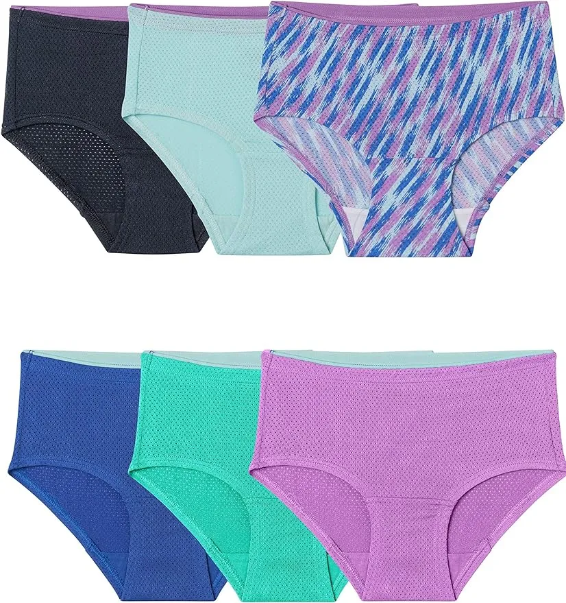 Fruit of The Loom Girl's Breathable Micro Mesh Briefs Underwear (6