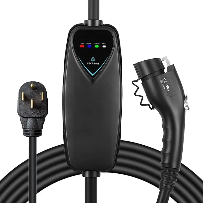 Level 2 Portable J1772 EV Charger - ETL Certified, 240V, 40 Amp, NEMA 14-50 Plug, 16 ft. Extension cord and J1772 Cable