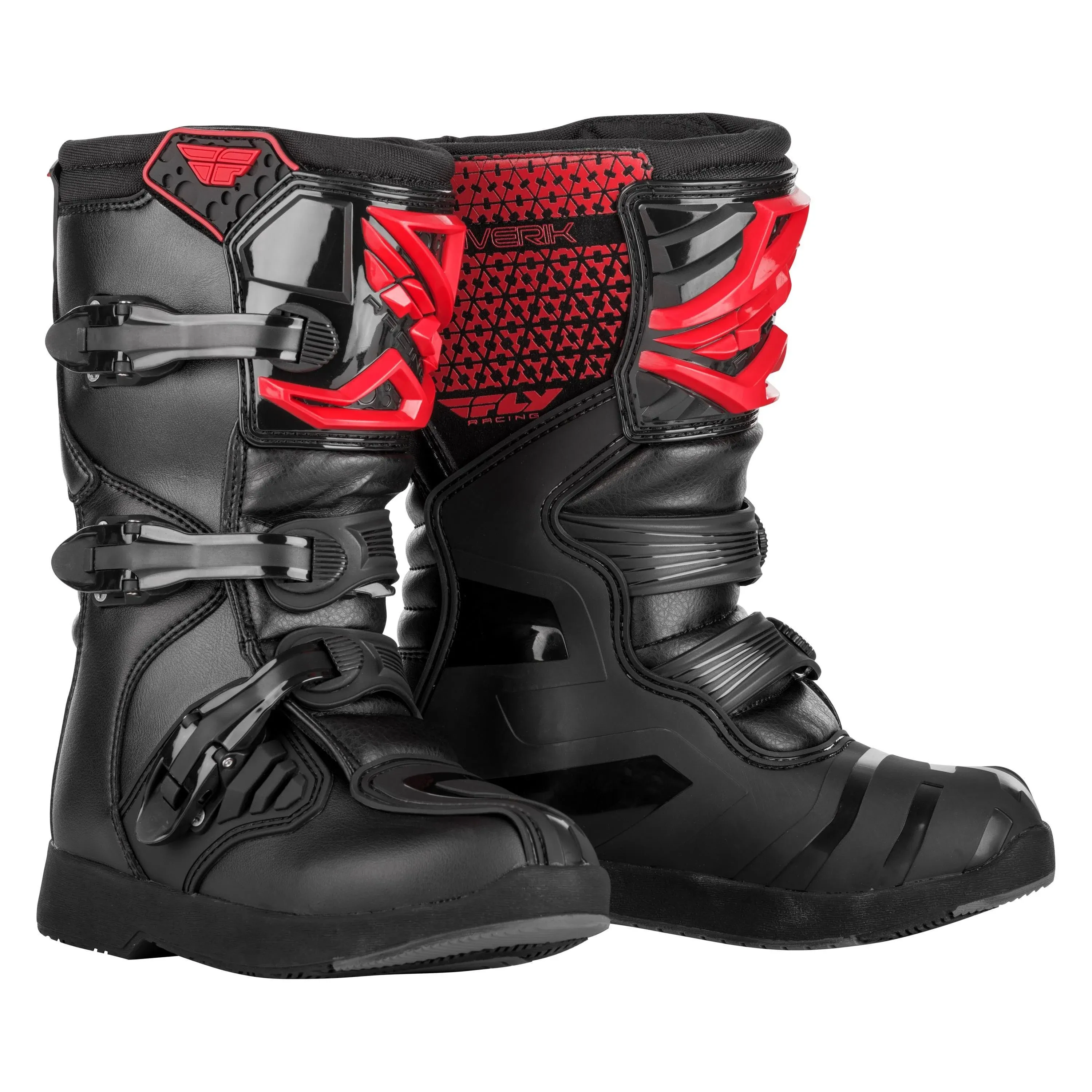 FLY RACING YOUTH MAVERIK BOOTS RED/BLACK