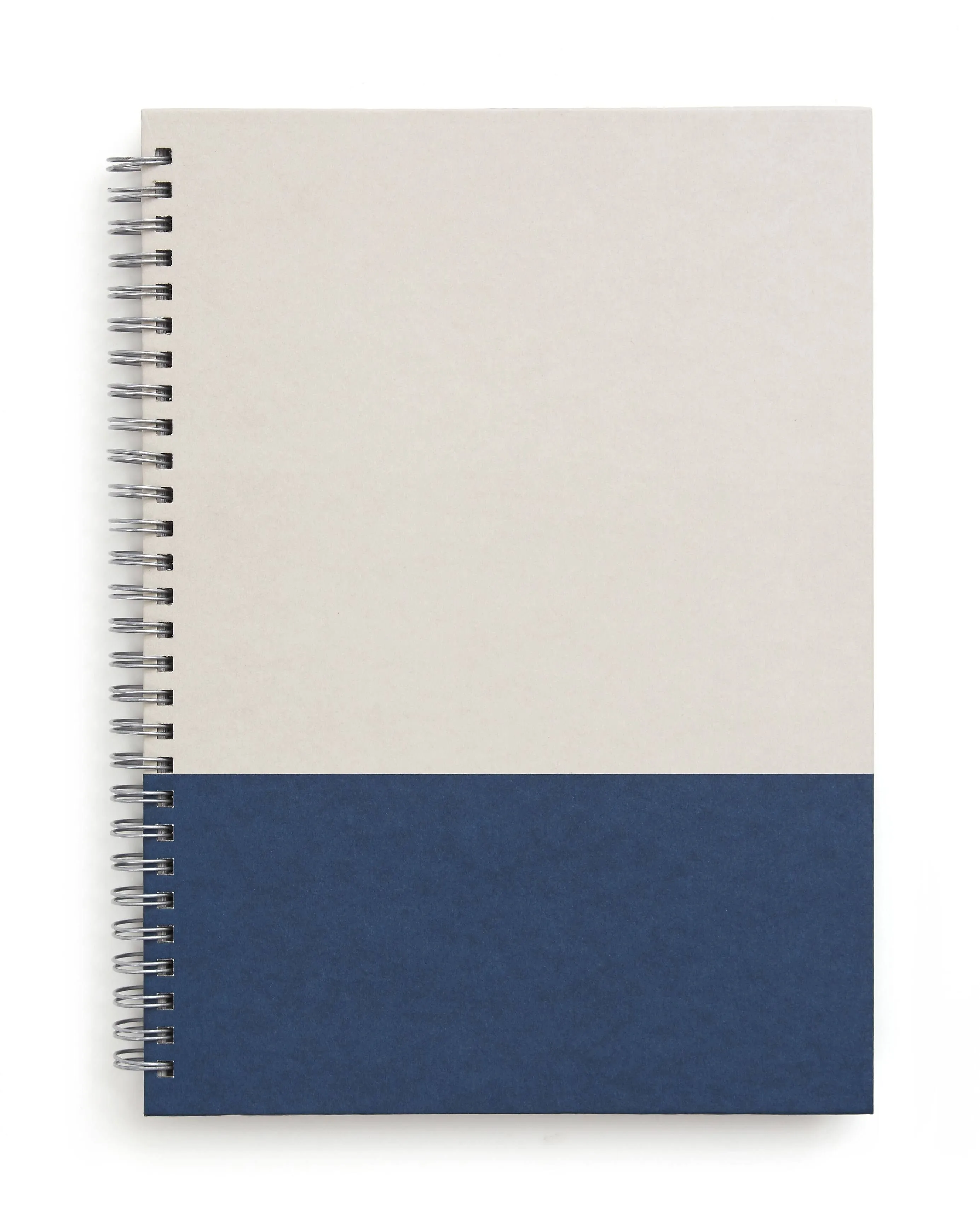 Medium Hard Cover Ruled Notebook, Gray/Blue