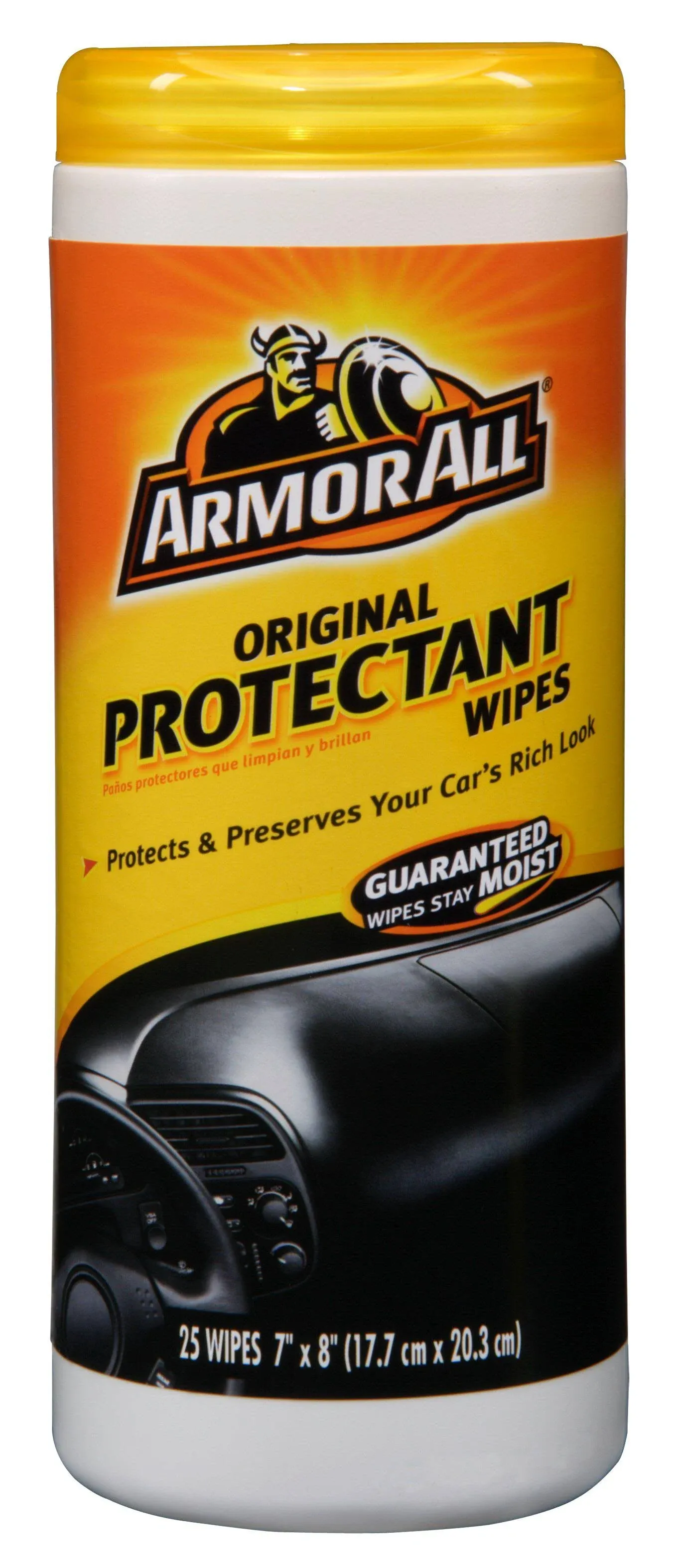 Original Protectant Wipes by Armor All, Car Interior Cleaner Wipes with UV Protection to Fight Cracking & Fading, 30 Count