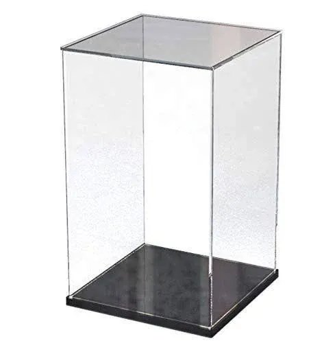 ELEpure Clear Acrylic Display Stand Assemble Countertop Box Storage Organizer Display Case Protection Showcase for Figures Collectibles for Lego