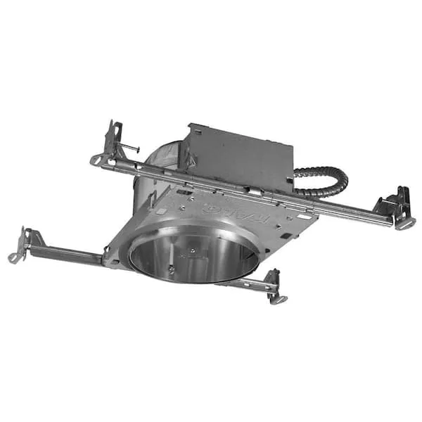 H27 6 in. Aluminum Recessed Lighting Housing for New Construction Shallow Ceiling, Insulation Contact, Air-Tite