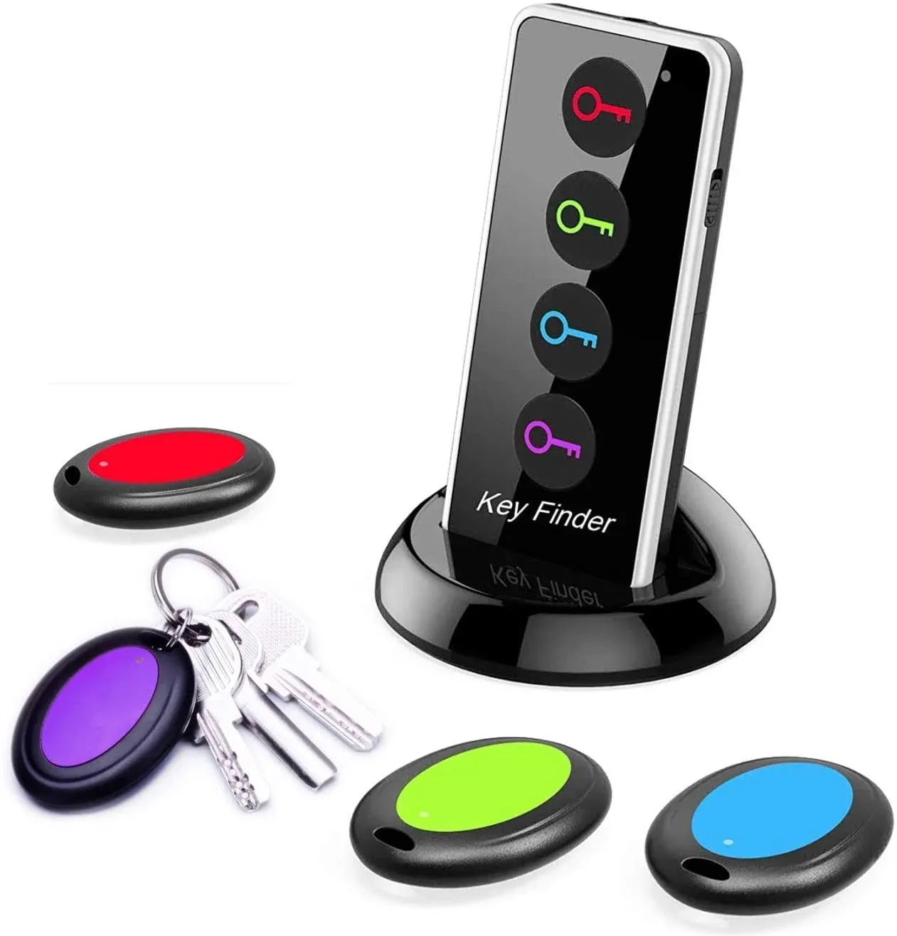 Reyke Key Finder, 80dB+ RF Item Locator Tags with 131ft. Working Range, Wireless Remote Finder Key Finder Locator for Finding Wallet Key Phone