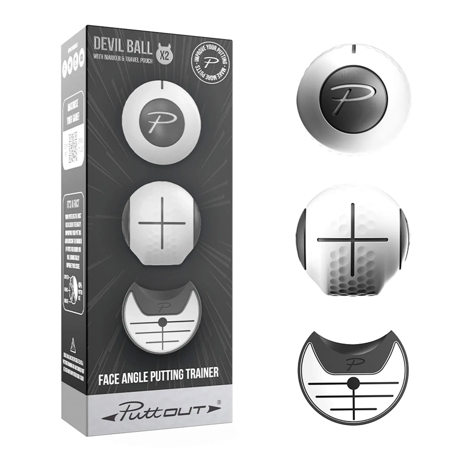 PuttOut Devil Ball Face Angle Trainer - Perfect Your Putting