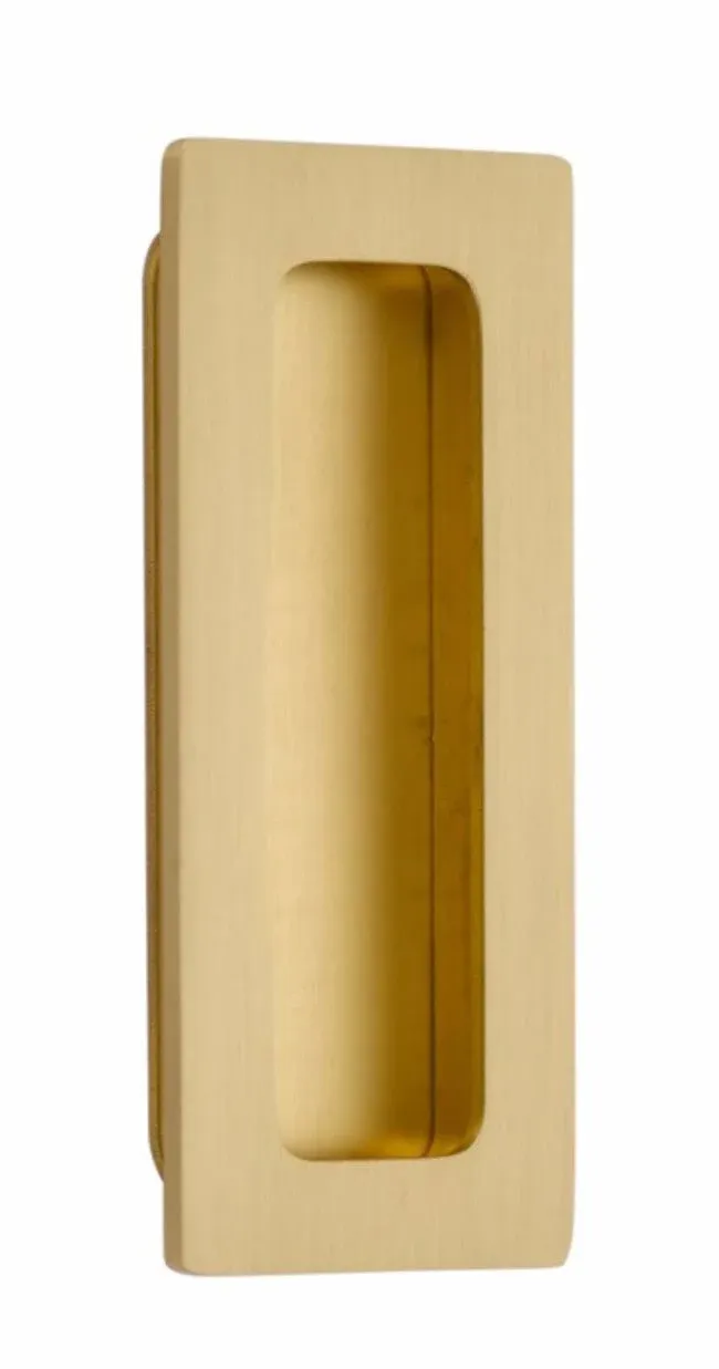 Emtek 220304US4 4 in. Modern Rectangular Flush Pull, Satin Brass