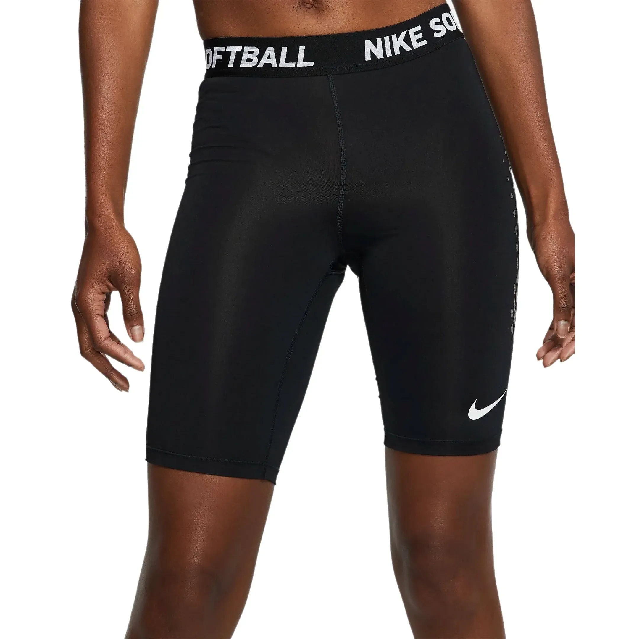 Nike Women's Slider Softball Shorts (TM Black/TM White, AV6633-010)