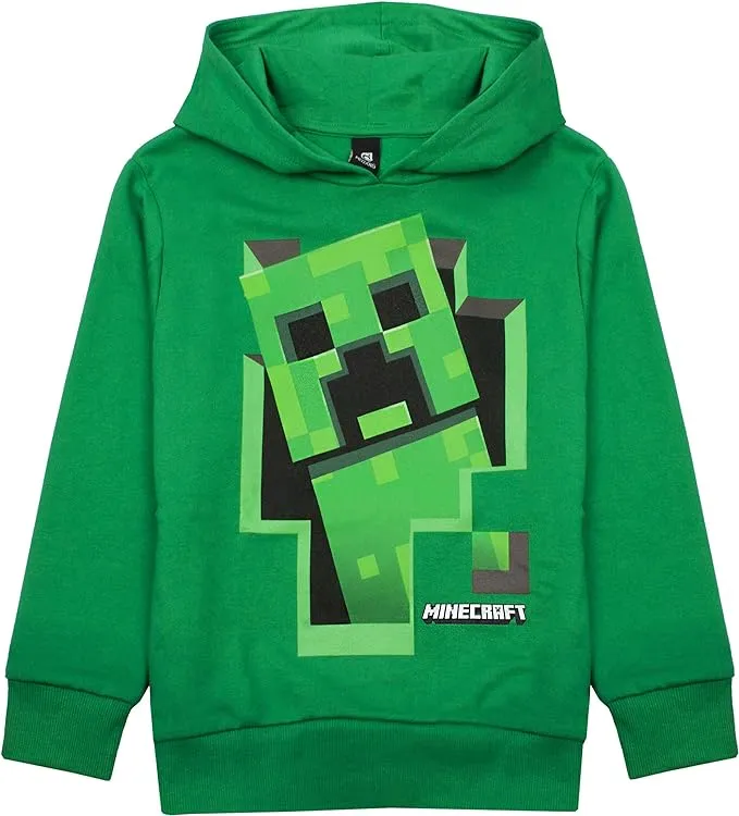 Minecraft Creeper Inside Boys Green Hoodie Gamer Kids Hooded Sweater