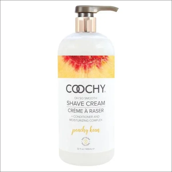 Coochy Intimate Shaving Cream | Shave Conditioner & Moisturizer for Face & Body | Ideal for Sensitive Skin Care, Anti-Bump | Peachy Keen, 32 oz