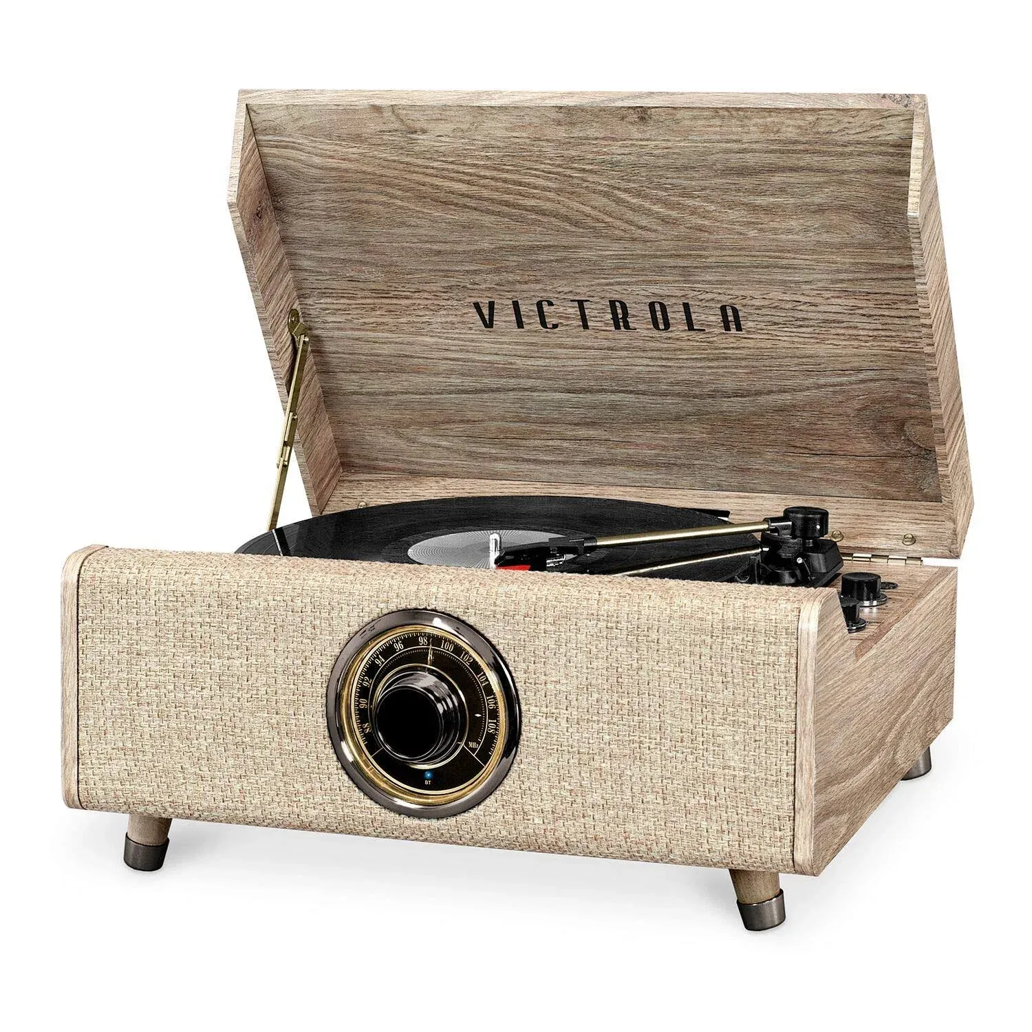 Victrola 4-in-1 Highland Bluetooth Record Player with 3-Speed Turntable with FM Radio