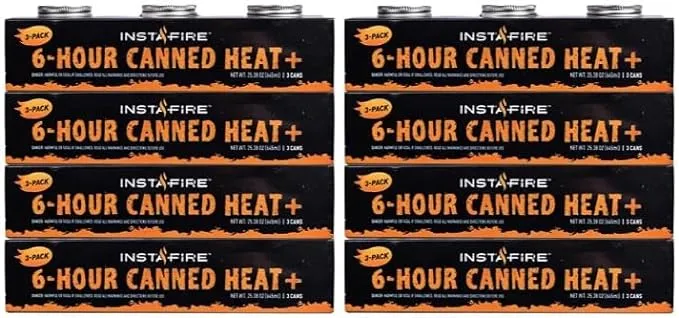 Canned Heat+ & Cooking Fuel (24-pack) (Compact, Off-Grid, Emergency)