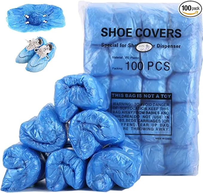 LCPCX Disposable shoe covers with T-buckle shoe covers, 100 packs (50 pairs), applicable shoe cover machine, can be used in laboratories, homes, stores and other public places