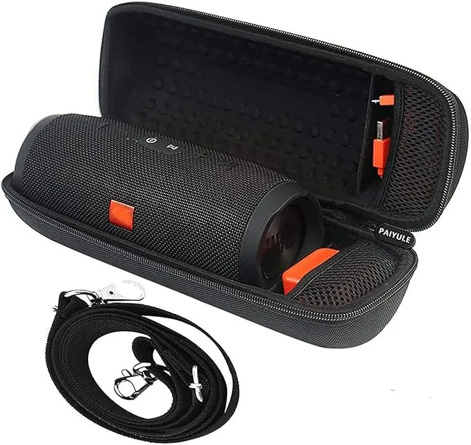 Hard Travel Case Compatible for JBL Charge 3 BLKAM Waterproof Portable Bluetooth Wireless Speaker (Black). Extra Room for USB Cable and Charger