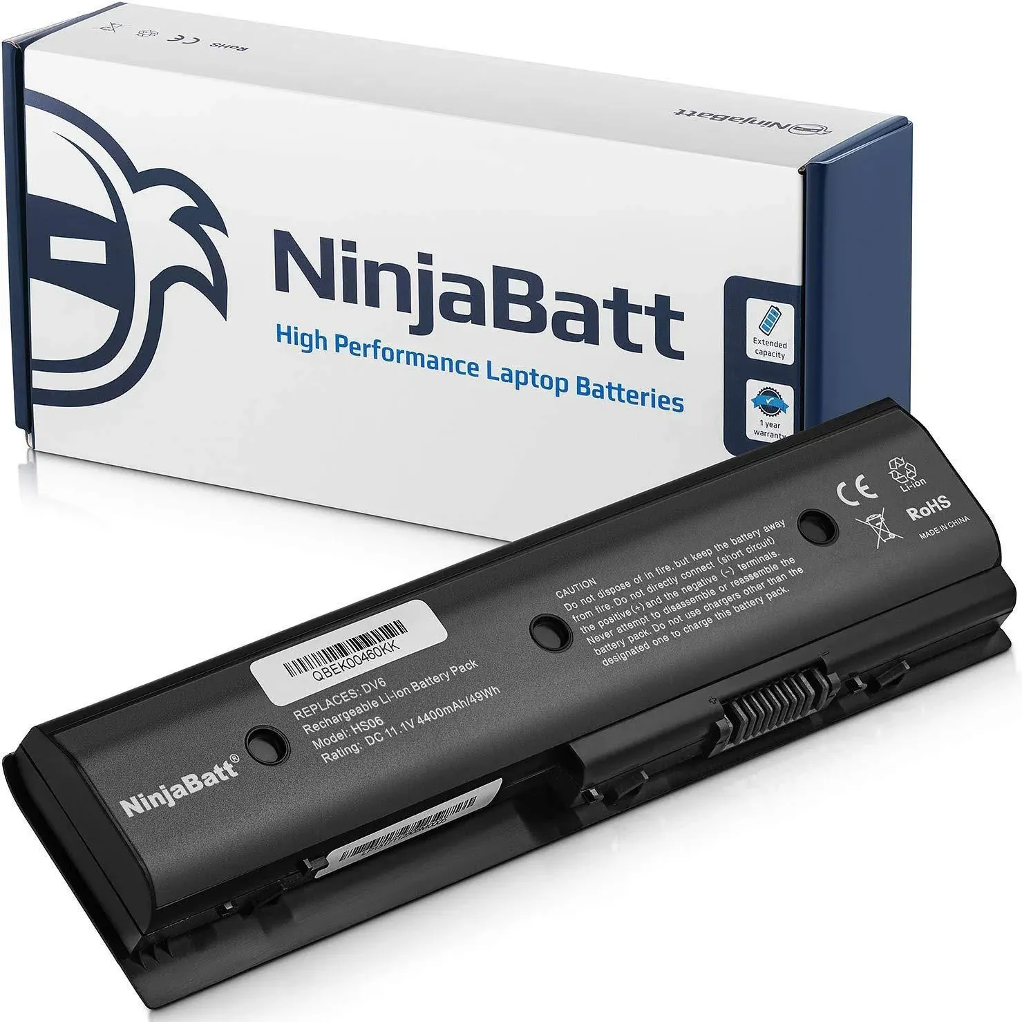 NinjaBatt Battery for HP 699468-001 671731-001 M006 MO06 MO09 672412-001 M6-1105DX HSTNN-YB3N HSTNN-LB3N M6-1205DX HSTNN-UB3N M7-1015DX M009 TPN-W106 - High Performance [6 Cells/4400mAh/49Wh]