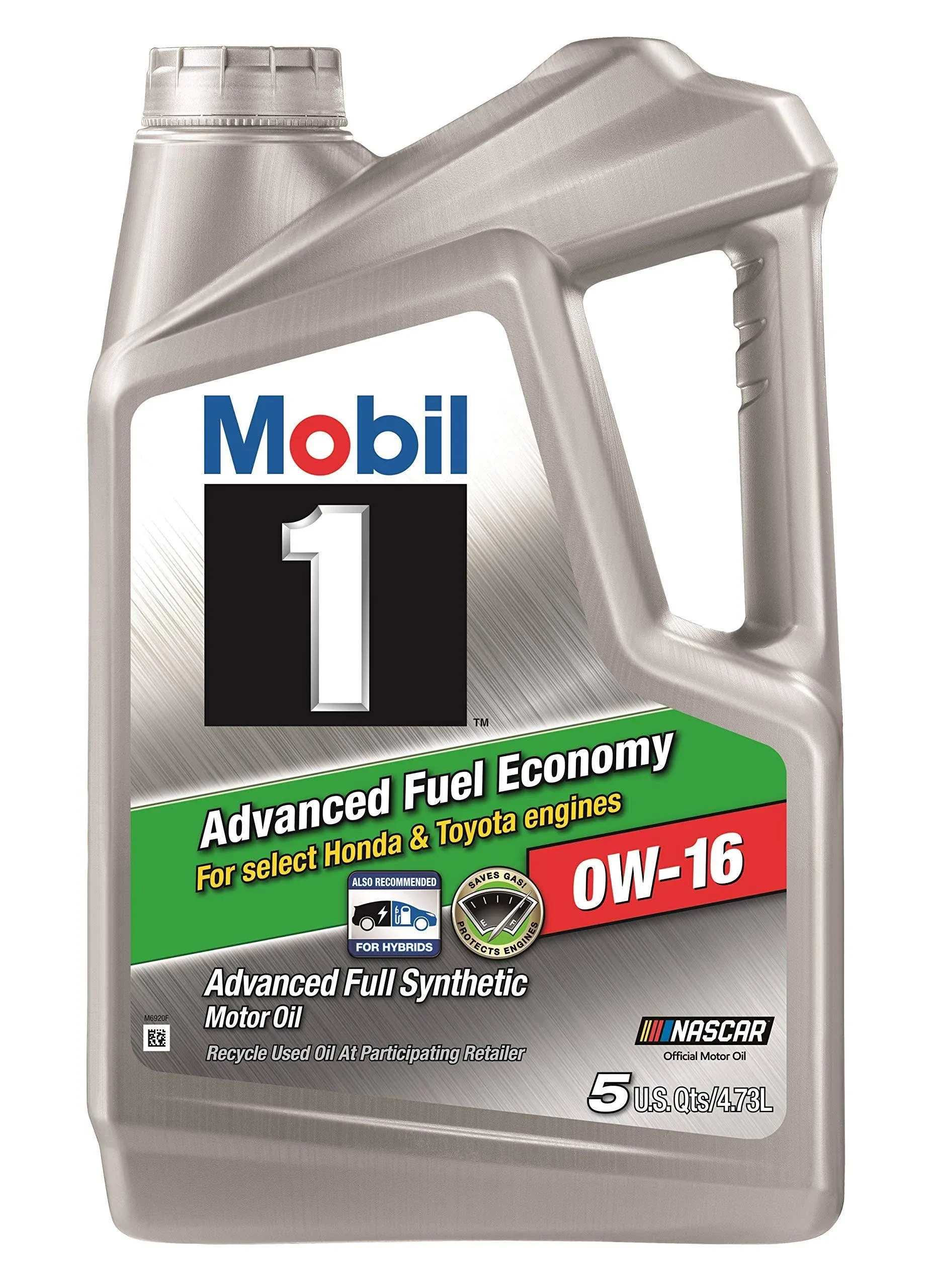 Mobil 1 Advanced Fuel Economy Full Synthetic Motor Oil 0W-16, 5 Quart