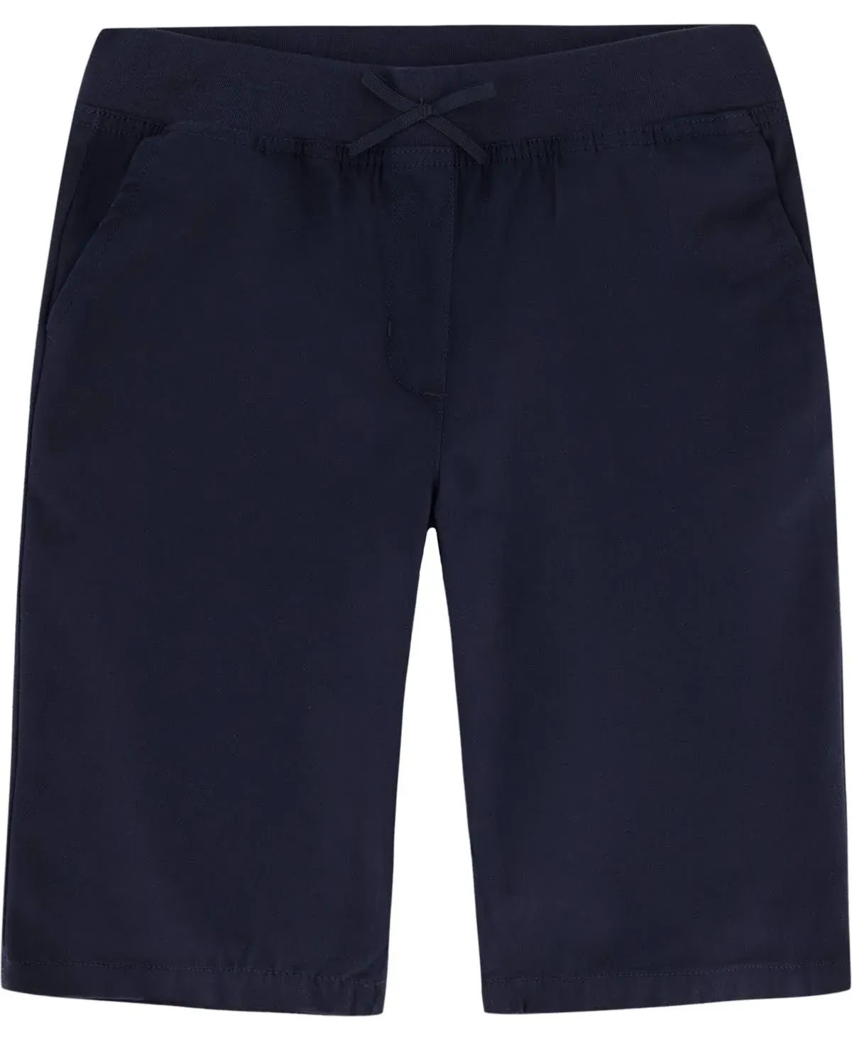 Nautica Girls' School Uniform Bermuda Shorts, Pull on Fit & Stretchy Material, Faux Button & Functional Pockets