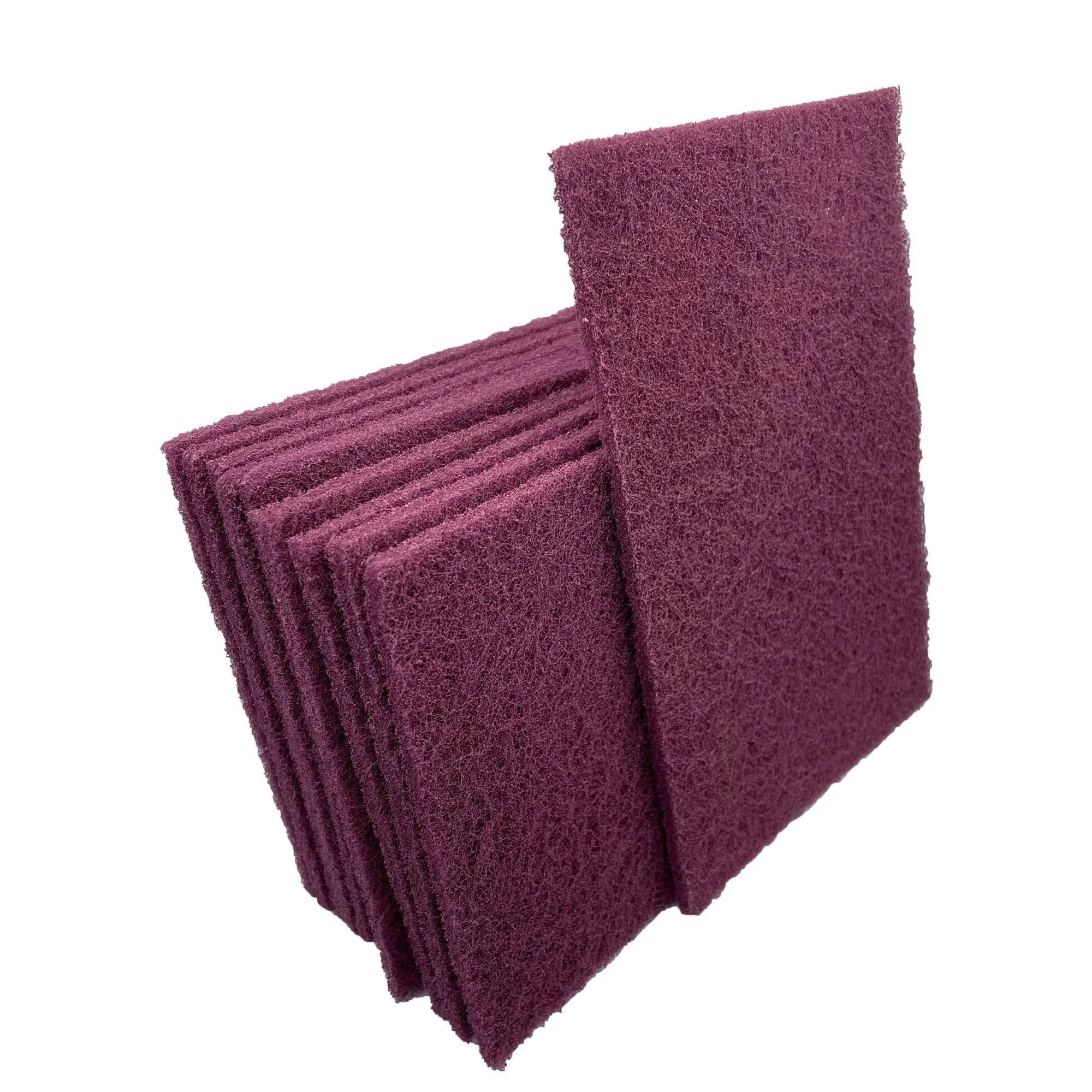 Abrasives Non-Woven Hand Pad, 6&#034;x9&#034;, Fine Grade, Maroon Color, Aluminum Oxide...