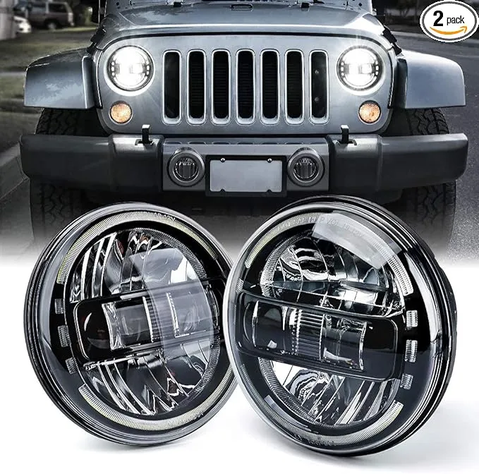 Xprite 7 in. LED Halo Headlights for 2007-2018 Jeep Wrangler Envision Series