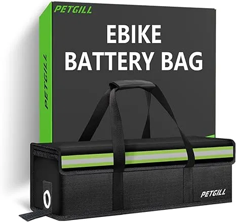 Lipo Fireproof Safe Bag Ebike Accessories Battery Charging Bag Case Charge Explosionproof Bag Large Capacity Lithium battery Storage Guard Safe Pouch Battery transport bag (L 19.2x5.5x5.9Inches)