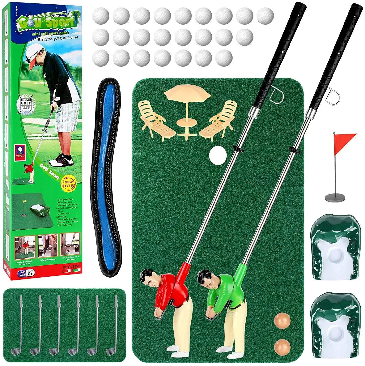 Wassteel Mini Golf Toys for Kids/Adult, Retirement Gift Two Mini Golfers for Parent-Child Interaction, Fun Play Golf Indoor Games, Family Game for 6 7 8 9 Year Old Boys Girls